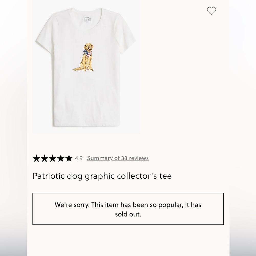 NWT J.Crew Patriotic Dog Graphic Collector Tee Size Small - Picture 2 of 6